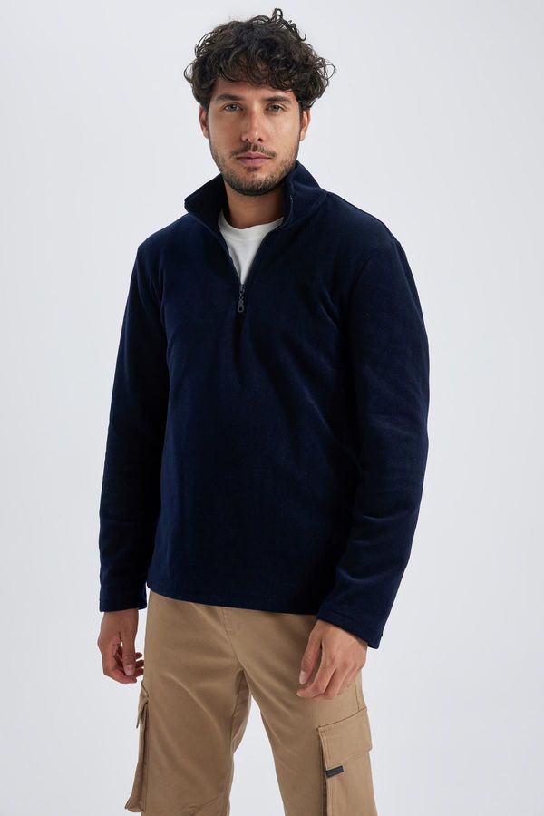 DEFACTO DEFACTO Regular Fit Stand-up Collar Fleece Sweatshirt