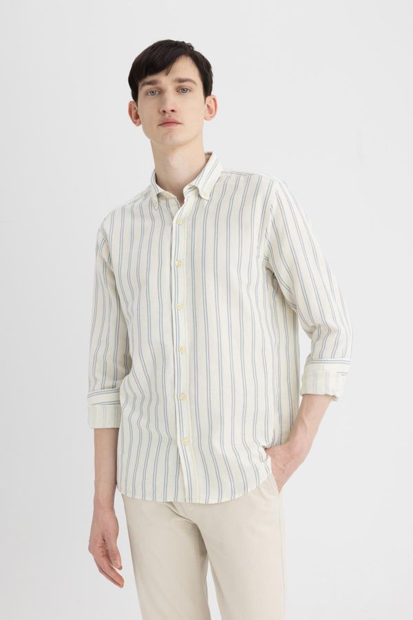 DEFACTO DEFACTO Regular Fit Striped Cotton Long Sleeve Shirt