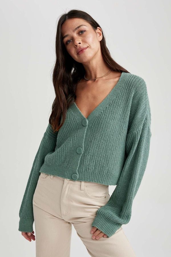 DEFACTO DEFACTO Regular Fit V-Neck Knitwear Cardigan