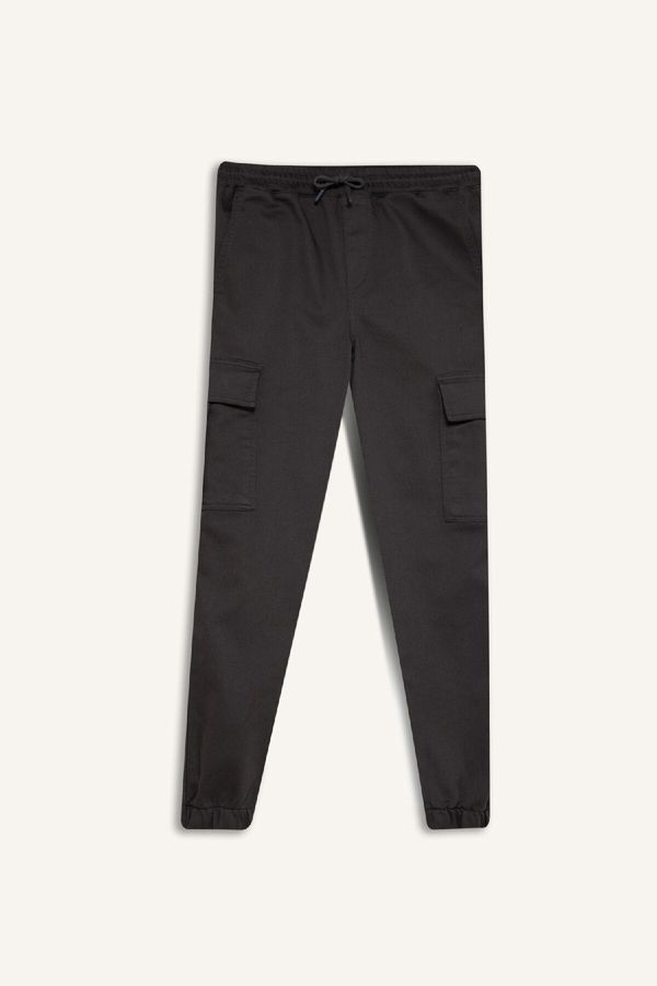 DEFACTO DEFACTO Regular Waist Tie-Waist Cargo Pocket Jogger Textured Pants