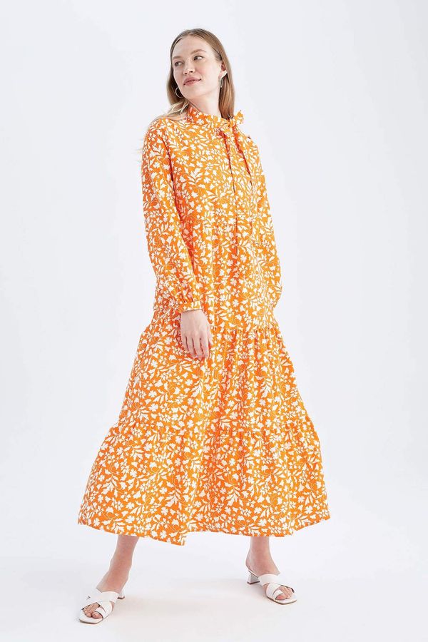 DEFACTO DEFACTO Relax Fit Flower Long Sleeve Long Sleeve Woven Dress