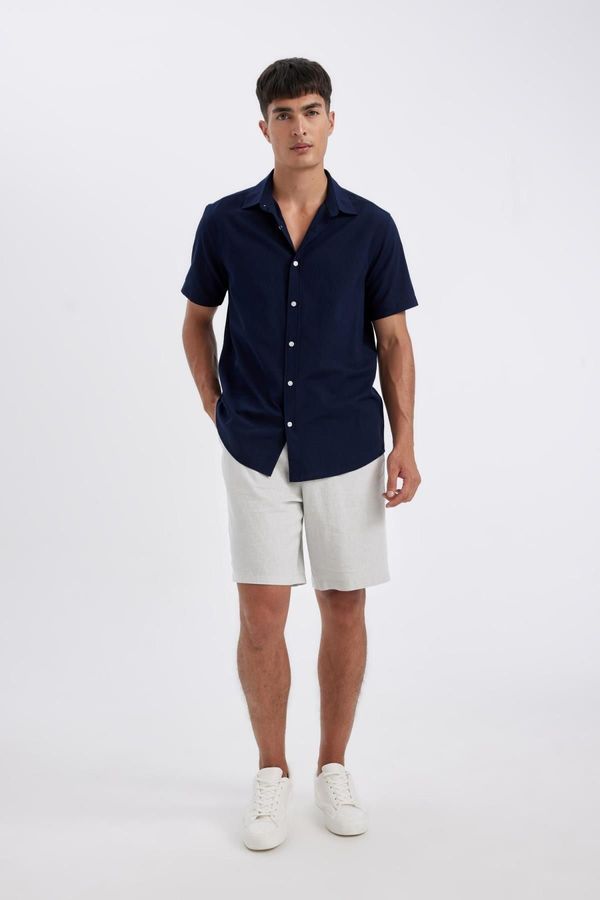 DEFACTO DEFACTO Relax Fit Linen Blend Bermuda Shorts