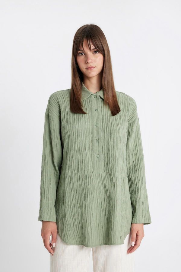 DEFACTO DEFACTO Relax Fit Muslin Long Sleeve Tunic