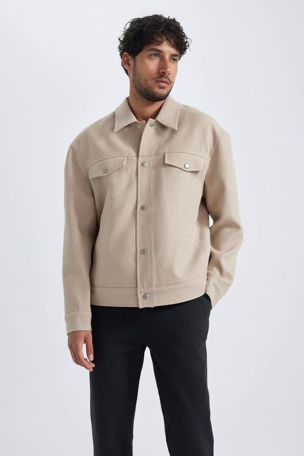 DEFACTO DEFACTO Relax Fit Polo Neck Cotton Lined Coat