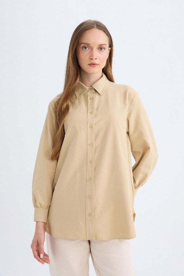 DEFACTO DEFACTO Relax Fit Poplin Long Sleeve Shirt Tunic