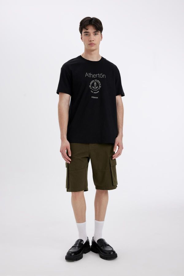 DEFACTO DEFACTO Relax Fit Straight Leg Gabardine Bermuda Shorts