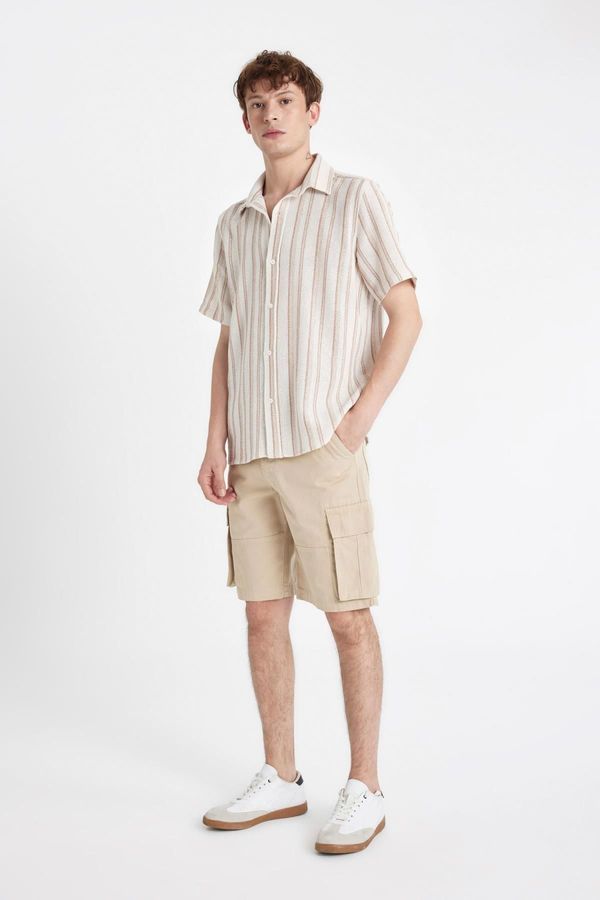 DEFACTO DEFACTO Relax Fit Straight Leg Gabardine Bermuda Shorts