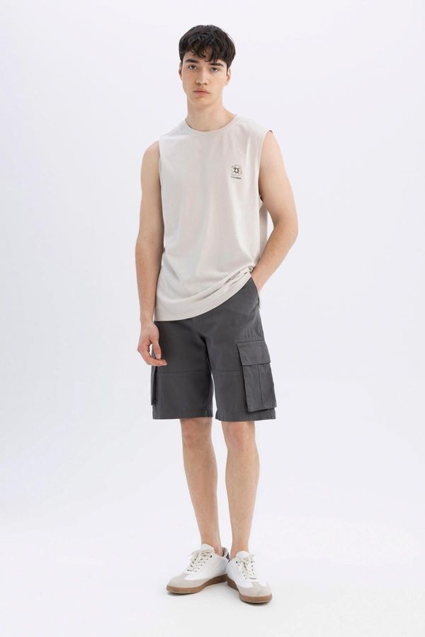 DEFACTO DEFACTO Relax Fit Straight Leg Gabardine Bermuda Shorts