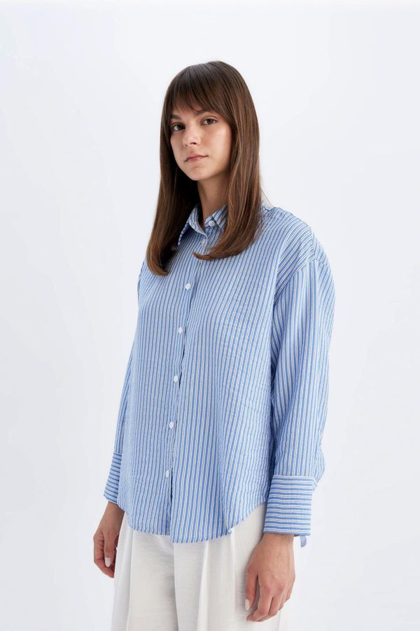 DEFACTO DEFACTO Relax Fit Striped Long Sleeve Shirt Tunic