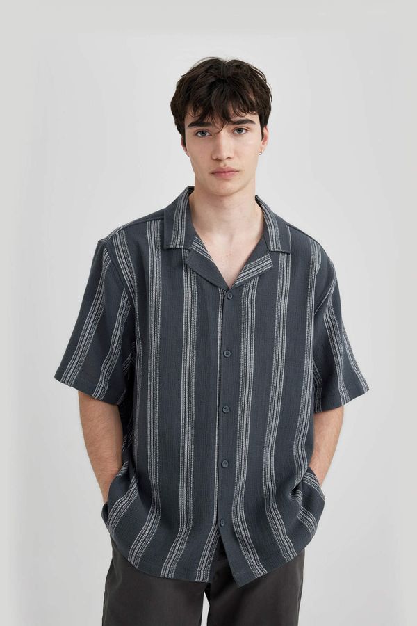 DEFACTO DEFACTO Relax Fit Striped Short Sleeve Shirt