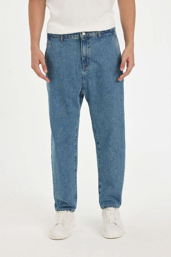 DEFACTO DEFACTO Relaxed Slouchy Fit Carrot Cut Normal Waist Tapered Leg Jean Snow Washed Trousers