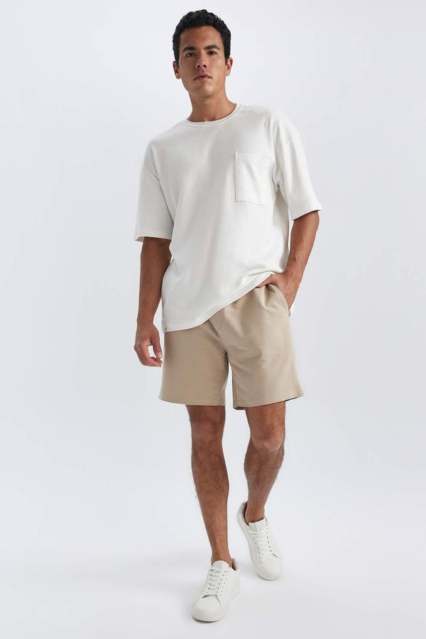 DEFACTO DEFACTO Slim Fit Cropped Hem Sweatshirt Fabric Shorts