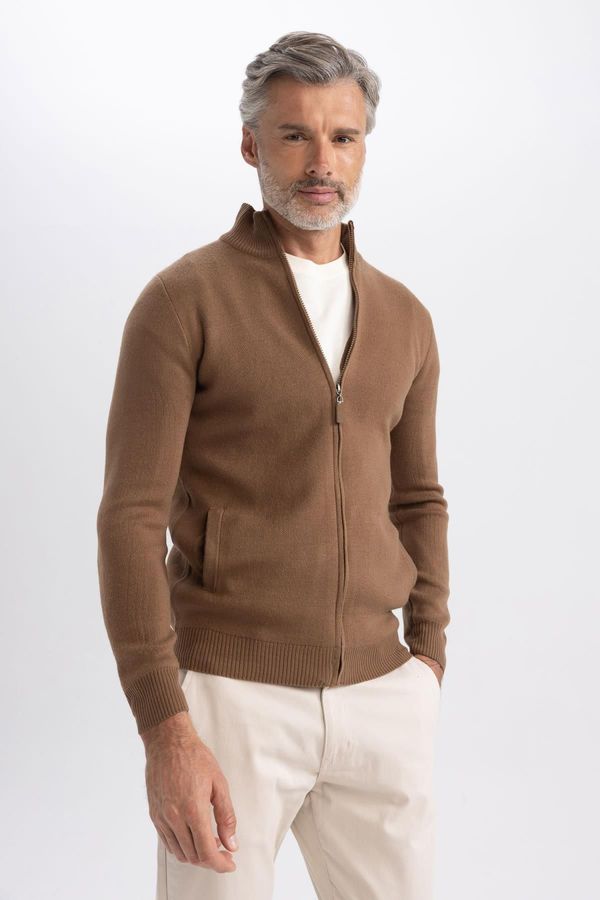 DEFACTO DEFACTO Slim Fit High Neck Cardigan