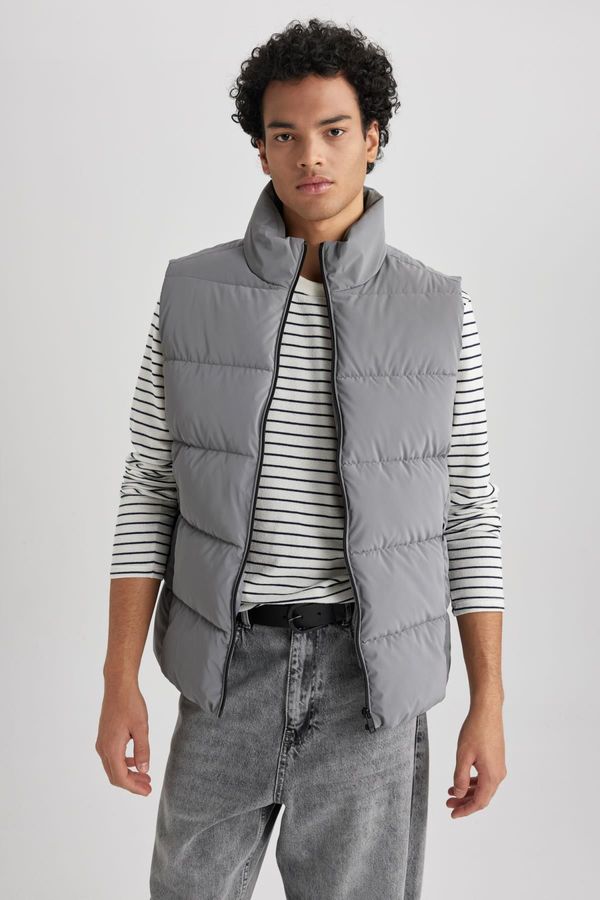 DEFACTO DEFACTO Slim Fit High Neck Lined Puffer Vest