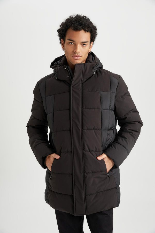 DEFACTO DEFACTO Slim Fit Hooded Faux Für Lined Puffer Coat Parka