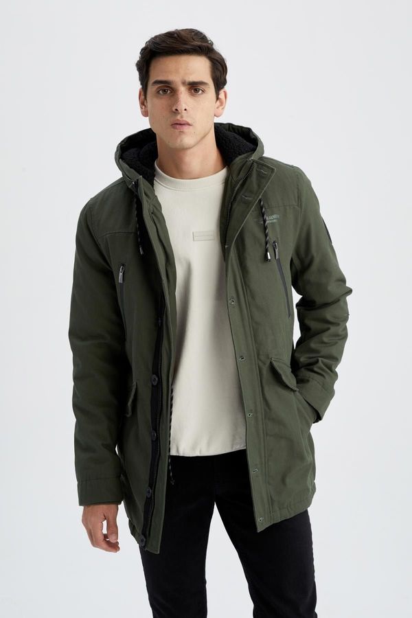 DEFACTO DEFACTO Slim Fit Hooded Plush Lining Parka