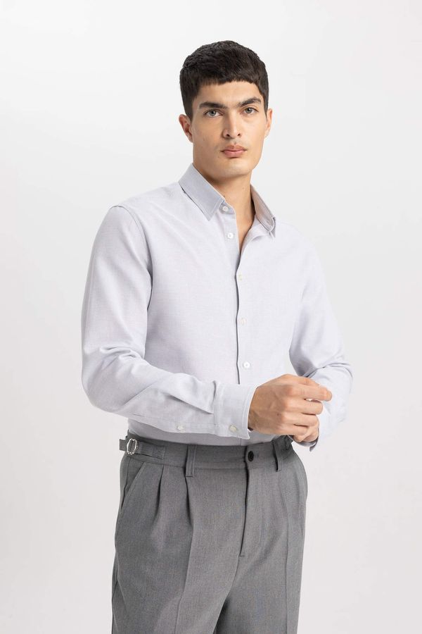 DEFACTO DEFACTO Slim Fit Polo Collar Long Sleeve Shirt