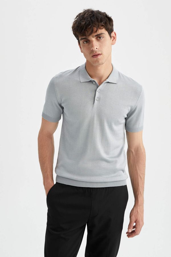 DEFACTO DEFACTO Slim Fit Polo Neck Short Sleeve Knitwear T-Shirt
