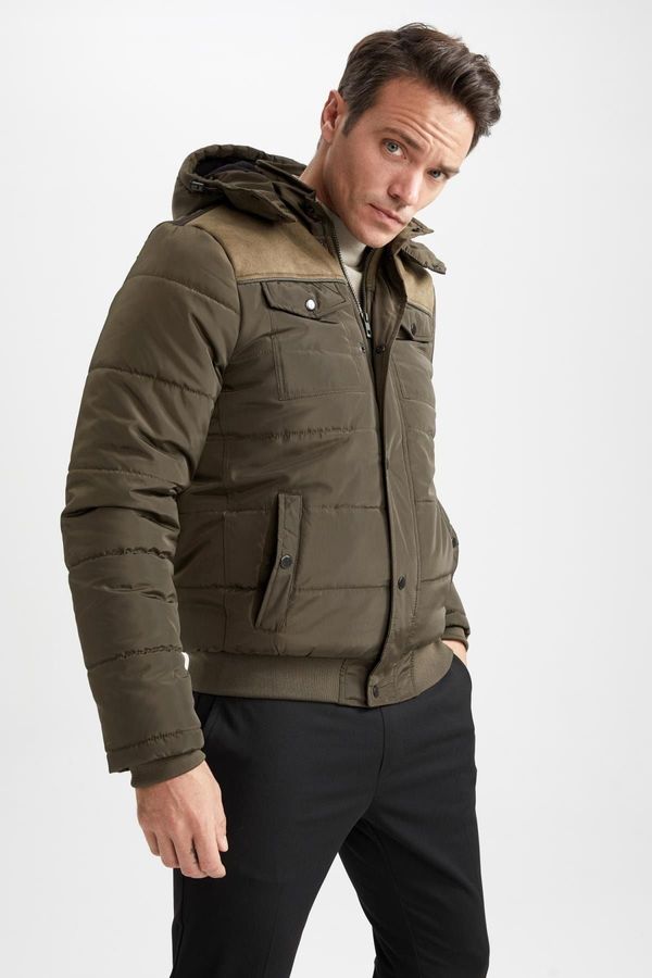 DEFACTO DEFACTO Slim Fit Removable Hooded Fleece Lined Thermal Insulated Faux Fur Thick Coat