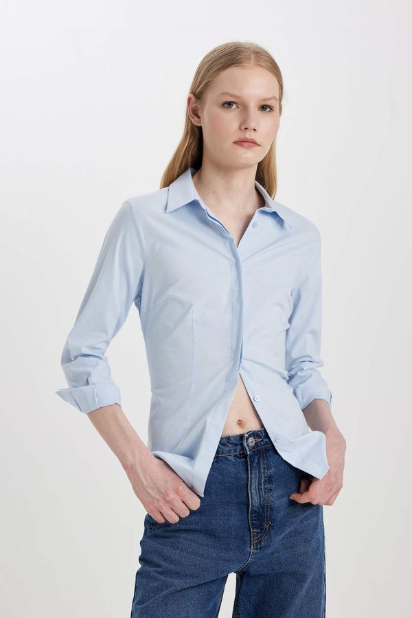 DEFACTO DEFACTO Slim Fit Shirt Collar Long Sleeve Shirt