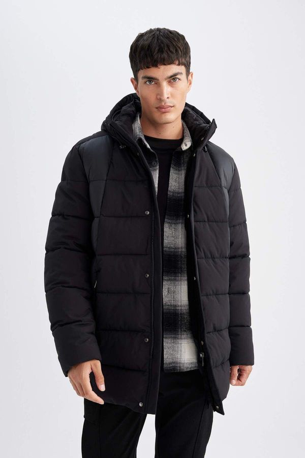 DEFACTO DEFACTO Slim Fit Slim Cut Hooded Lined Parka