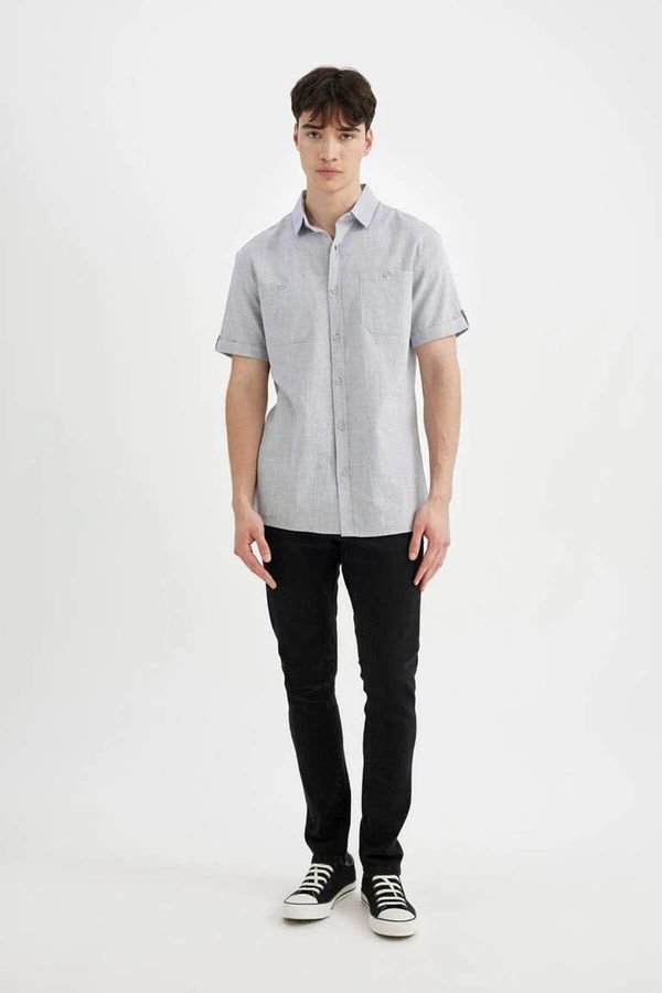 DEFACTO DEFACTO Slim Fit Slim Fit Poplin Short Sleeve Shirt