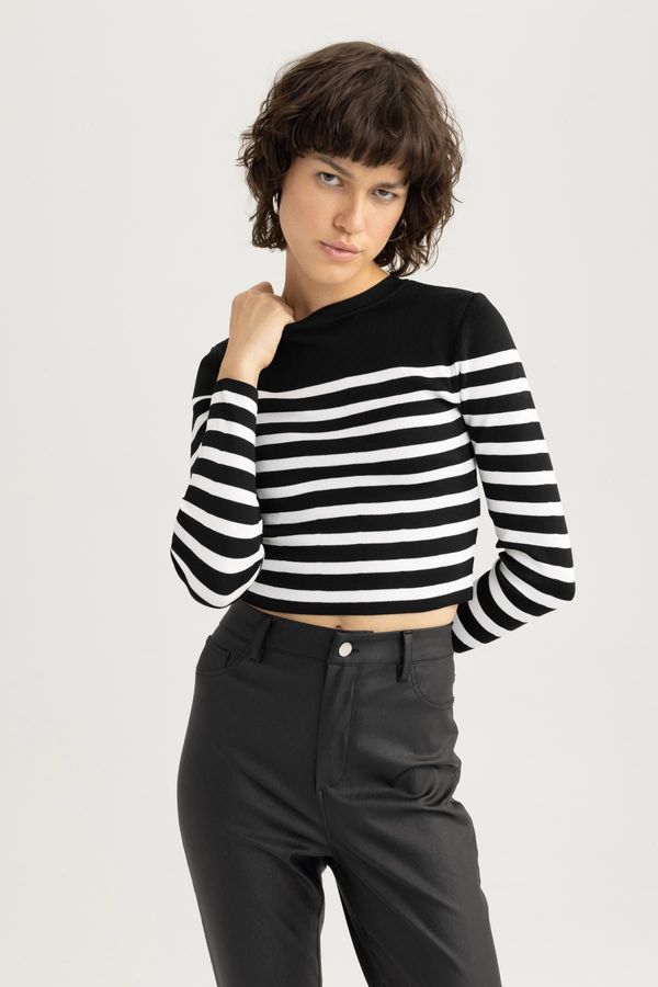 DEFACTO DEFACTO Slim Fit Striped Crew Neck Sweater