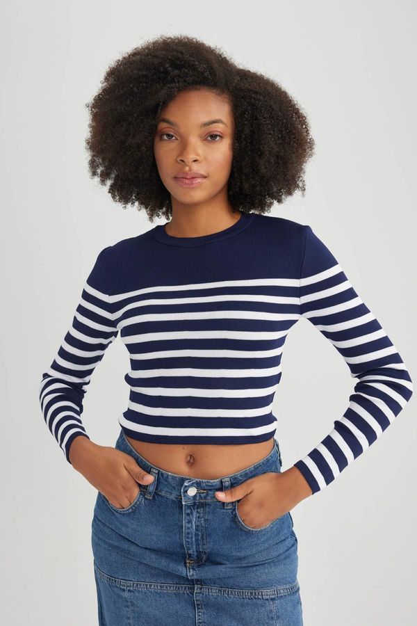 DEFACTO DEFACTO Slim Fit Striped Crew Neck Sweater