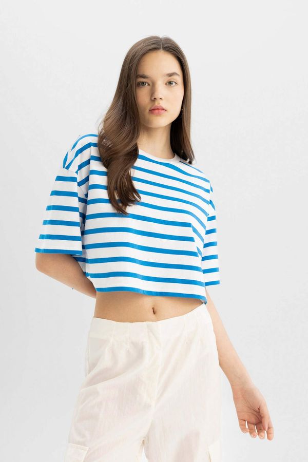 DEFACTO DEFACTO Slim Fit Striped Short Sleeve T-Shirt