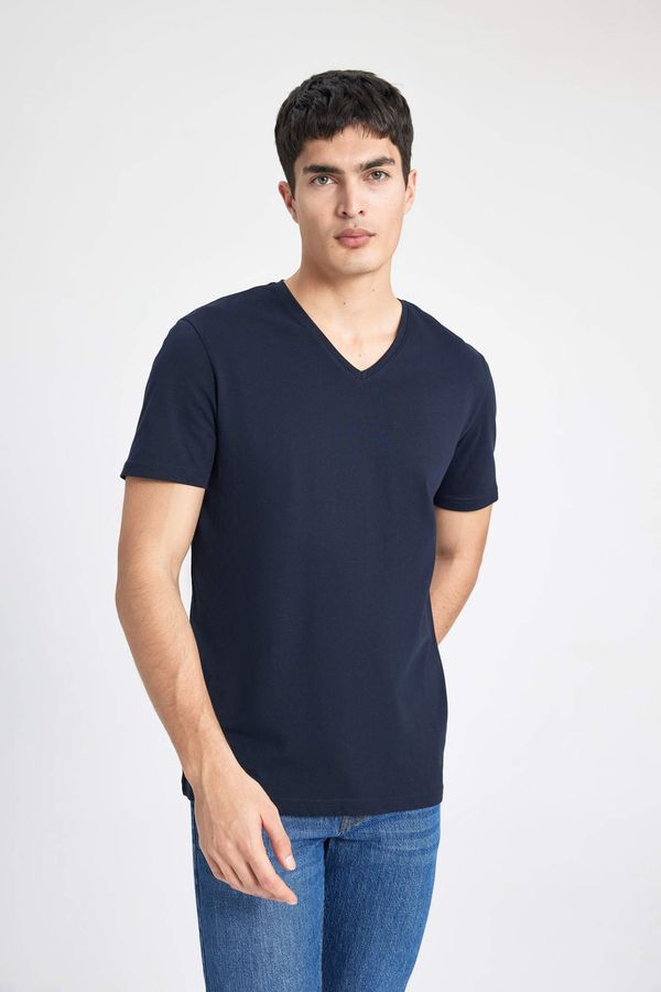 DEFACTO DEFACTO Slim Fit V-Neck Basic Short Sleeve T-Shirt