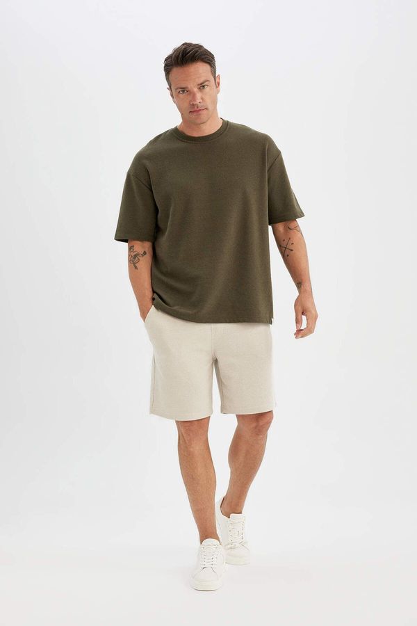 DEFACTO DEFACTO Slim Fit Waffle Cotton Shorts