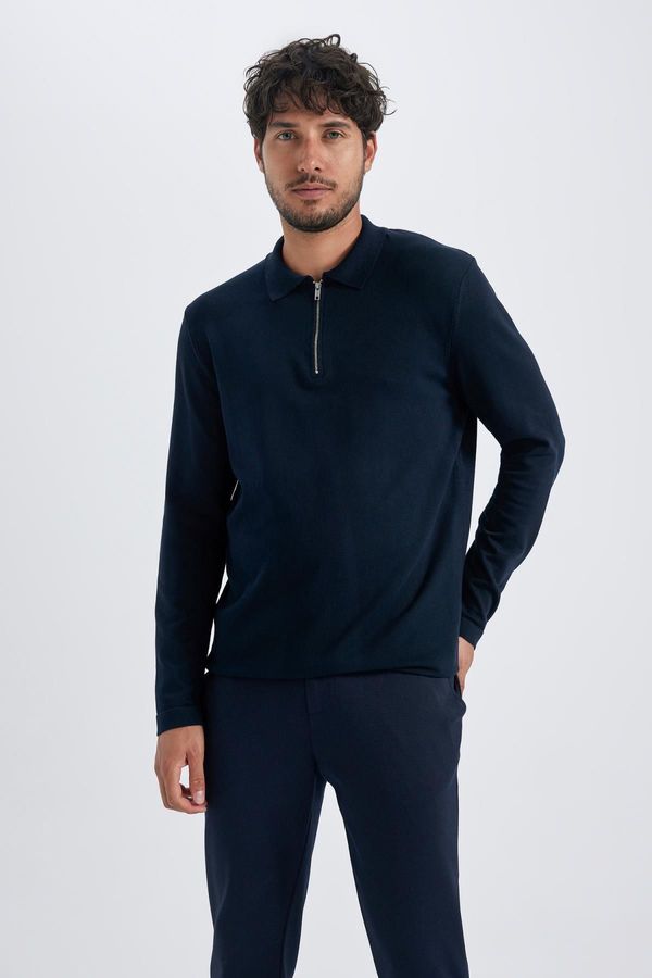 DEFACTO DEFACTO Slim Fit Zippered Polo Neck Sweater