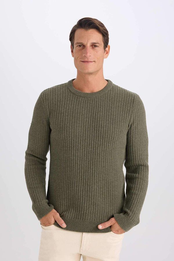 DEFACTO DEFACTO Standard Fit Crew Neck Textured Knitwear Sweater E0811ax24wn