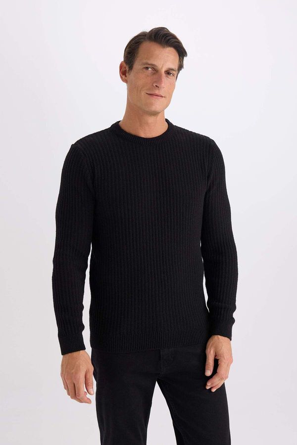 DEFACTO DEFACTO Standard Fit Crew Neck Textured Knitwear Sweater