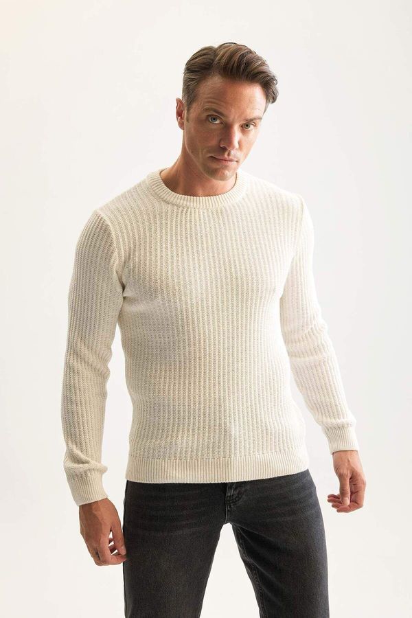 DEFACTO DEFACTO Standard Fit Crew Neck Textured Knitwear Sweater