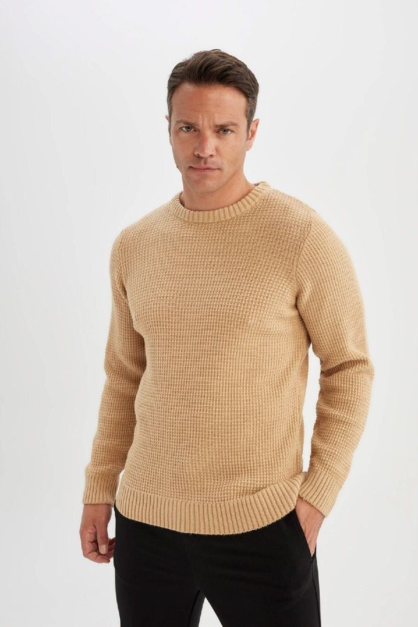 DEFACTO DEFACTO Standard Fit Regular Cut Crew Neck Basic Plain Knitwear Sweater