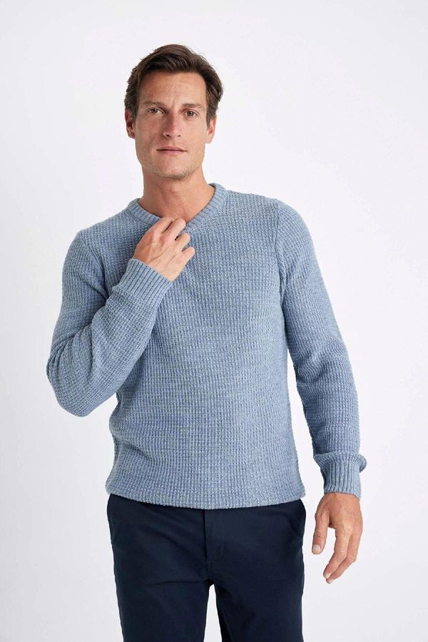 DEFACTO DEFACTO Standard Fit Regular Cut Crew Neck Basic Plain Knitwear Sweater