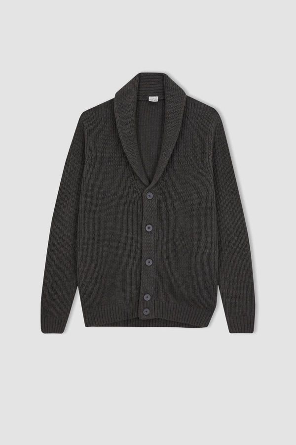 DEFACTO DEFACTO Standard Fit Shawl Collar Knitwear Cardigan