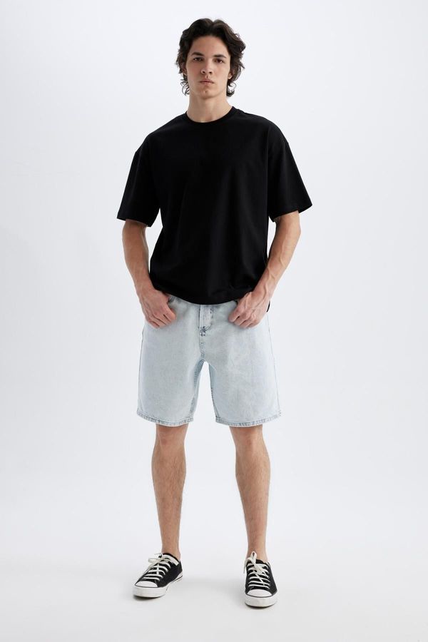 DEFACTO DEFACTO Straight Fit Jean Bermuda Shorts