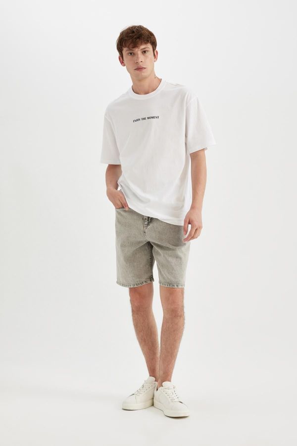 DEFACTO DEFACTO Straight Fit Jean Bermuda Shorts