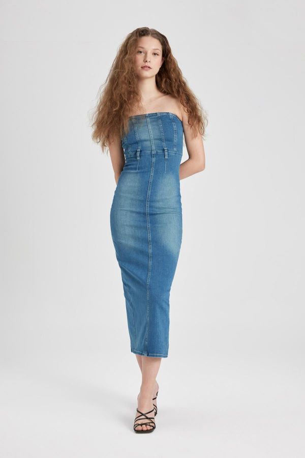 DEFACTO DEFACTO Strapless Maxi Jean Dress