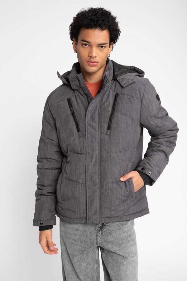 DEFACTO DEFACTO Thermal Insulation Removable Hooded Fleece Lined Waterproof Down Coat