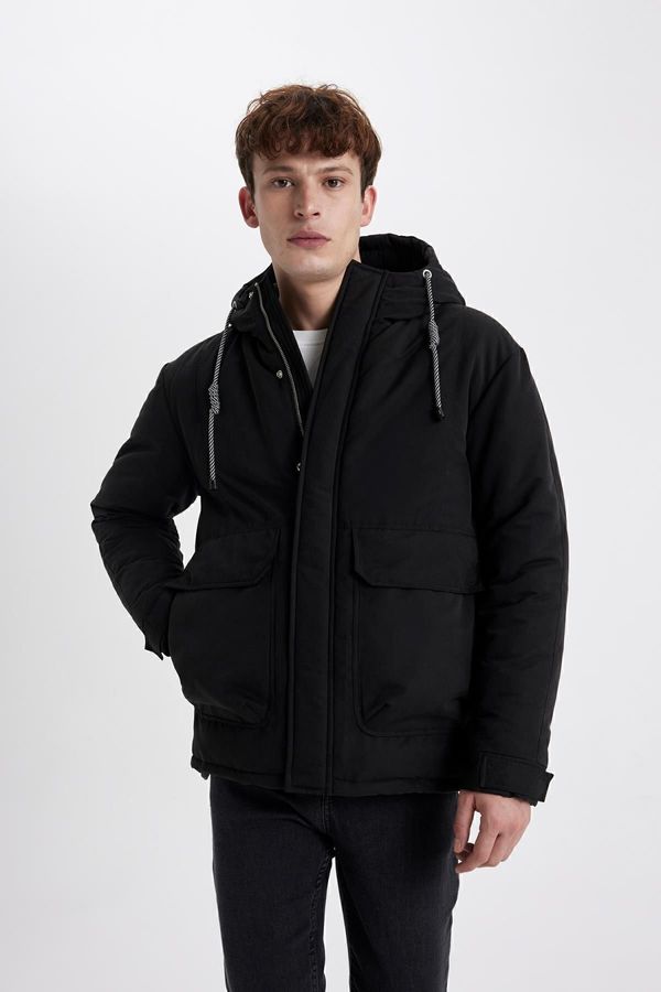 DEFACTO DEFACTO Water Repellent Regular Fit Hooded Zippered Snap Pocket Jacket