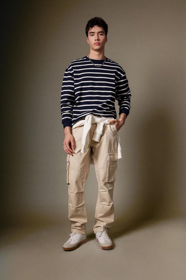 DEFACTO DEFACTO Wide Leg Cargo Pocket Straight Leg Gabardine Trousers