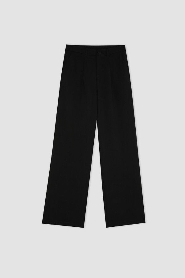 DEFACTO DEFACTO Wide Leg Double Pocket High Waist Standard Length Trousers