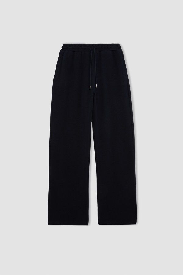 DEFACTO DEFACTO Wide Leg Wide Leg Elastic Waist Laced Basic Plain Pocket Trousers