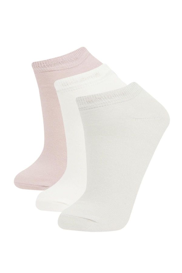 DEFACTO DEFACTO Woman's 3-Piece Cotton Booties Socks