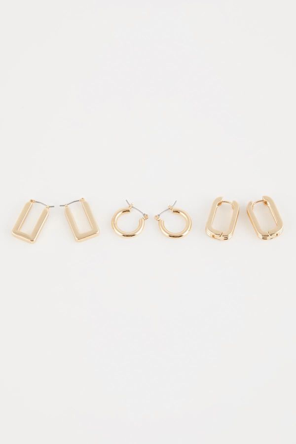 DEFACTO DEFACTO Woman's 3-Piece Gold Hoop Earring