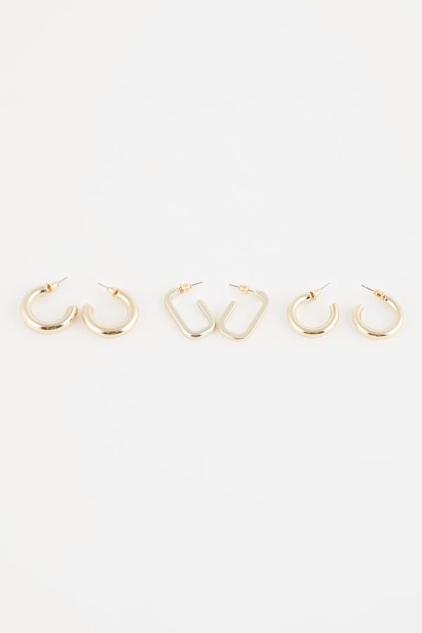 DEFACTO DEFACTO Woman's 3-Piece Gold Hoop Earring