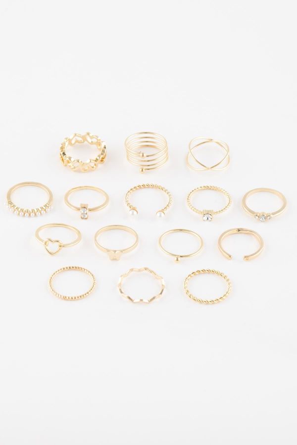 DEFACTO DEFACTO Women's 12-Piece Gold Ring